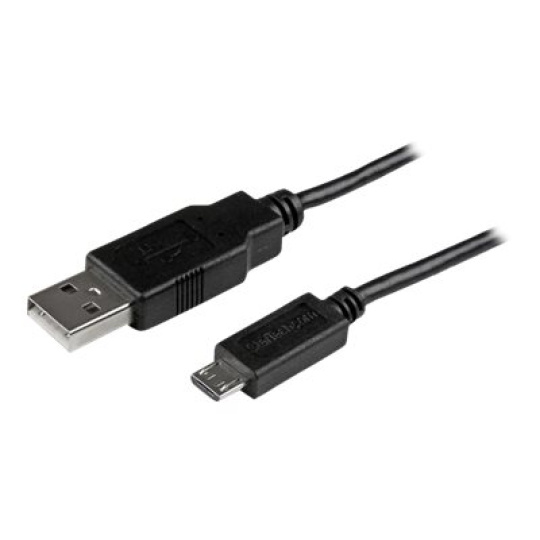StarTech.com 0.5m Mobile Charge Sync USB to Slim Micro USB Cable M/M - Kabel USB - Micro USB typ B (M) do USB (M) - USB 2.0 - 50 cm - cerná