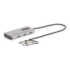 StarTech.com USB-C Multiport Adapter w/Attached USB-C to USB-A Dongle, Dual HDMI (4K30Hz/1080p60Hz), 3x USB-A, Mini Laptop Docking Station, Travel Dock, 1.3ft/40cm Cable - Dual Display M1/M2 MacBook/Windows/Chrome (167B-USBC-MULTIPORT) - Dokovací stanice - USB-C / USB 3.2 Gen 1 - 2 x HDMI