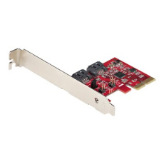 StarTech.com SATA PCIe Card, 2 Port PCIe SATA Expansion card, 6Gbps SATA Card, Full/Low Profile, PCI Express to SATA Adapter, ASM1062R SATA RAID Controller Card - PCIe to SATA Converter - Radic úložište - SATA 6Gb/s - nízký profil - RAID 0, 1, JBOD - PCIe 2.0 x2 - cervená