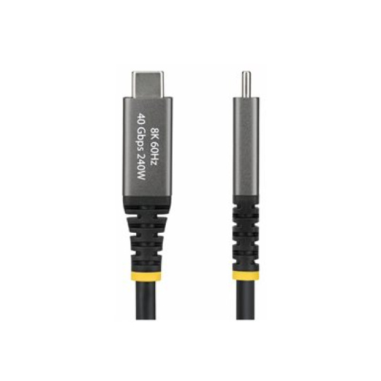 StarTech.com - USB kabel - 24 pin USB-C (M) do 24 pin USB-C (M) - USB4 / Thunderbolt / DisplayPort 2.1 - 2 m - aktivní, podpora 8K60Hz, podpora 4K240Hz, technologie Extended Power Range (EPR), rychlost prenosu dat až 40 Gbps, podpora napájení Power Delivery 3.1 - cerná