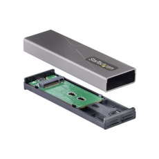 StarTech.com USB-C 10Gbps to M.2 NVMe or M.2 SATA SSD Enclosure, Tool-free M.2 PCIe/SATA NGFF SSD Enclosure, Portable Aluminum Case, USB Type-C & USB-A Host Cables, For 2230/2242/2260/2280 - Works w/ Thunderbolt 3 (M2-USB-C-NVME-SATA) - Kryt úložiště - M.2 - M.2 Card (PCIe NVMe & SATA) - USB-C 3.2 (Gen 2) - šedá space gray