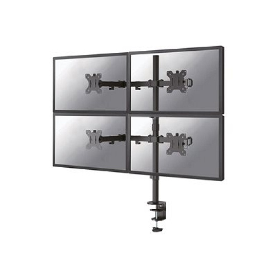 Neomounts FPMA-D550D4 - Montážní sada (úchyt průchodky, svorka k montáži na stůl, žerď, 4 adaptéry VESA, 4 ramena) - plný pohyb - pro 4 ploché panely - černá - velikost obrazovky: 13"-32"