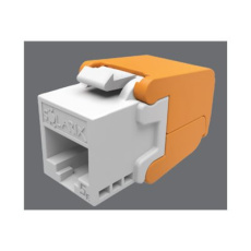 Solarix SXKJ-5E-UTP-WH-SA - Modul - bez použití nástrojů - CAT 5e - UTP - RJ-45 - bílá, oranžová