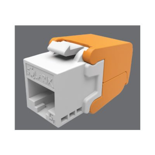 Solarix SXKJ-5E-UTP-WH-SA - Modul - bez použití nástrojů - CAT 5e - UTP - RJ-45 - bílá, oranžová