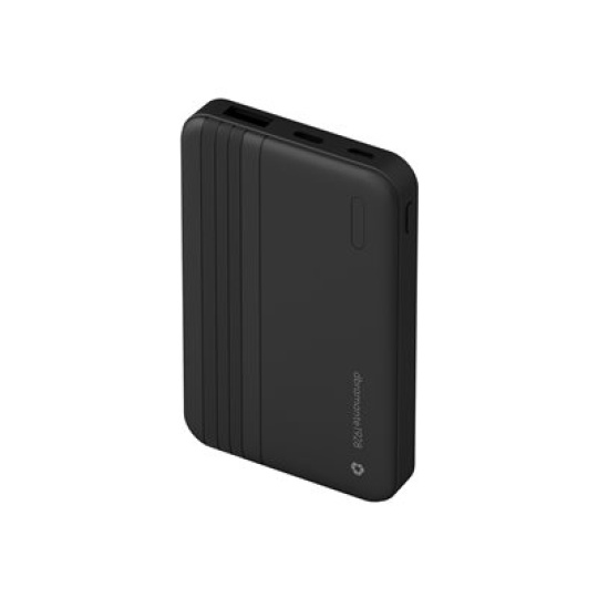 dbramante1928 re-charge - Power banka - 5000 mAh - 20 Watt - Apple 2.4A, BC 1.2, PD 2.0, PD 3.0, QC 2.0, QC 3.0 - 2 výstupní konektory (24 pin USB-C, USB typ A) - na kabelu: USB-C - černá