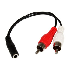 StarTech.com 6in RCA to 3.5mm Female Cable - Audio to RCA Cable - 3.5mm Female to 2x RCA Male - Aux to RCA - Stereo Audio Cable (MUFMRCA) - Audio kabel - RCA x 2 s piny (male) do mini-phone stereo 3.5 mm se zdírkami (female) - 15.24 cm - cerná - pro P/N: MU15MMS, MU6MMS StarTech.com 6in RCA to 3.5mm Female Cable - Audio to RCA Cable - 3.5mm Female to 2x RCA Male - Aux to RCA - Stereo Audio Cable (MUFMRCA) - Audio kabel - RCA x 2 s piny (male) do mini-phone stereo 3.5 mm se zdírkami (female) - 15.24 cm - cerná - pro P/N: MU15MMS, MU6MMS