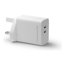 dbramante1928 re-charge - Síťový adaptér - 45 Watt - 4.05 A - 2 výstupní konektory (24 pin USB-C) - bílá - Velká Británie