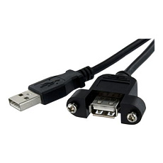 StarTech 3 ft Panel Mount USB Cable A to A F/M - Panel Mount USB Extension USB A-Female to A-Male Adapter Cable 3ft - USB-A (F) Port (USBPNLAFAM3) - Prodlužovací šnura USB - USB (F) do USB (M) - USB 2.0 - 91.4 cm - cerná - pro P/N: UUSBOTG
