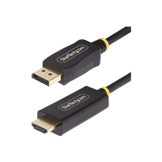 StarTech.com 9.8ft (3m) DisplayPort to HDMI Adapter Cable, 4K 60Hz with HDR, DP to HDMI 2.0b, Active Video Converter, DisplayPort Desktop to HDMI Monitor, M/M - DisplayPort to HDMI Cord (10F-DP-HDMI-4K60-HDR) - Kabel adaptéru - DisplayPort s piny (male) do HDMI s piny (male) - 3 m - cerná - podpora 4K60Hz, podpora HDR