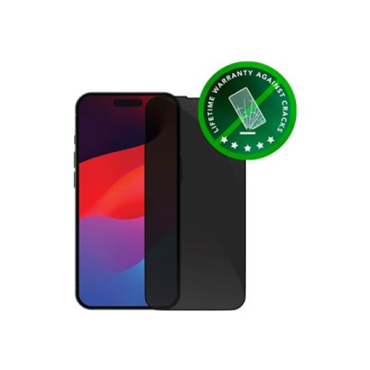 dbramante1928 Eco-shield - Ochrana obrazovky pro mobilní telefon - s bezpečnostním filtrem - barva rámu černá - pro Apple iPhone 15 Pro Max