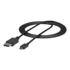 StarTech.com 6ft/1.8m USB C to DisplayPort 1.2 Cable 4K 60Hz, USB-C to DisplayPort Adapter Cable HBR2, USB Type-C DP Alt Mode to DP Monitor Video Cable, Works with Thunderbolt 3, Black - USB-C Male to DP Male - Kabel DisplayPort - 24 pin USB-C (M) do DisplayPort (M) - Displayport 1.2/Thunderbolt 3 - 1.8 m - podpora 4K60 Hz (3840 x 2160) - cerná - pro P/N: TB33A1C, TB3DK2DPPD, TB3DK2DPPDUE, TB3DK2DPW, TB3DK2DPWUE, TB3DKDPMAW, TB3DKDPMAWUE