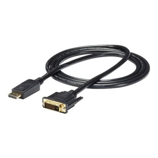 StarTech.com DisplayPort to DVI Cable - 6ft / 2m - 1920 x 1200 - M/M ? DP to DVI Adapter Cable ? Passive DisplayPort Monitor Cable (DP2DVI2MM6) - Kabel adaptéru - DVI-D (M) do DisplayPort (M) - 1.8 m - cerná