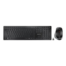 CHERRY DW 9500 SLIM - Klávesnice a sada myši - bezdrátový - 2.4 GHz, Bluetooth 4.0 - USA se symbolem Euro - klávesový spínač: CHERRY SX - šedá, černá - obal bez plastů