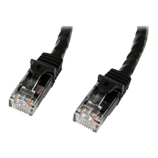 StarTech.com 5m CAT6 Ethernet Cable, 10 Gigabit Snagless RJ45 650MHz 100W PoE Patch Cord, CAT 6 10GbE UTP Network Cable w/Strain Relief, Black, Fluke Tested/Wiring is UL Certified/TIA - Category 6 - 24AWG (N6PATC5MBK) - Patch kabel - RJ-45 (M) do RJ-45 (M) - 5 m - UTP - CAT 6 - lisovaný, provedení bez hrbolku - cerná