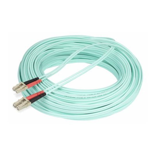 StarTech.com 20m (65ft) LC/UPC to LC/UPC OM4 Multimode Fiber Optic Cable, 50/125?m LOMMF/VCSEL Zipcord Fiber, 100G Networks, Low Insertion Loss, LSZH Fiber Patch Cord - Patch kabel - LC/UPC multi-mode (M) do LC/UPC multi-mode (M) - 20 m - 20 m - optické vlákno - duplex - 50 / 125 mikron - OM4 - neobsahuje halogen, až 100 Gbps rychlost prenosu dat - vode - barva