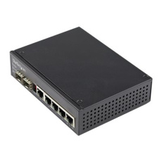 StarTech.com Industrial 6 Port Gigabit Ethernet Switch 4 PoE RJ45 +2 SFP Slots 30W PoE+ 48VDC 10/100/1000 Power Over Ethernet LAN Switch -40C to 75C, DIN Connector/Mountable, Fast Ethernet - High Power PoE Switch (IES1G52UPDIN) - Prepínac - 1 x 10/100/1000 + 4 x 10/100/1000 (PoE+) + 2 x SFP - lze montovat na konzolu DIN - PoE+ (120 W) - DC napájení