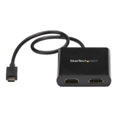 StarTech.com 2-Port Multi Monitor Adapter, USB-C to 2x HDMI Video Splitter, USB Type-C DP Alt Mode to HDMI MST Hub, Dual 4K 30Hz or 1080p 60Hz, Compatible with Thunderbolt 3, Windows Only - Multi Stream Transport (MSTCDP122HD) - Kabel adaptéru - 24 pin USB-C s piny (male) do HDMI se zdířkami (female) - 44 m - černá - podpora 4K30Hz (3840 x 2160), 2560 x 1600 (WQXGA) support 60Hz - pro P/N: TB33A1C