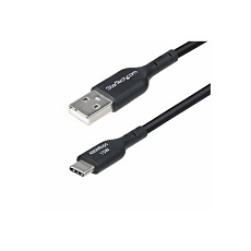 StarTech 1ft (30cm) USB-A to USB-C Charging Cable, Charger Cord - USB kabel - USB (M) do USB-C (M) - USB 2.0 - 3 A - 30 cm - neobsahuje halogen, pasivní, nabíjení a synchronizace, USB Fast Charge (15W) - cerná