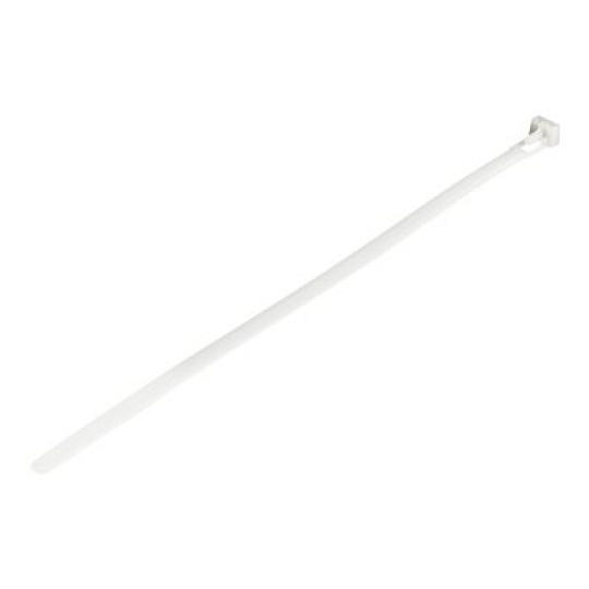 Startech 10"(25cm) Reusable Cable Ties, 1/4"(7mm) wide, 2-1/2"(65mm) Bundle Dia. 50lb(22kg) Tensile Strength, Releasable Nylon Ties, Indoor/Outdoor, 94V-2/UL Listed, 100 Pack, White - Nylon 66 Plastic - TAA (CBMZTRB10) - Kabelová stahovací páska - 25 cm - bílá - kompatibilní s TAA (balení 100)