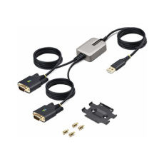 StarTech.com 13ft (4m) 2-Port USB to Serial Adapter Cable, Interchangeable DB9 Screws/Nuts, COM Retention, USB-A to DB9 RS232, FTDI, Level-4 ESD Protection, Windows/macOS/ChromeOS/Linux - Rugged TPE Construction (2P6FFC-USB-SERIAL) - USB / sériový kabel - USB (M) do DB-9 (M) šroubovací - 4 m - cerná