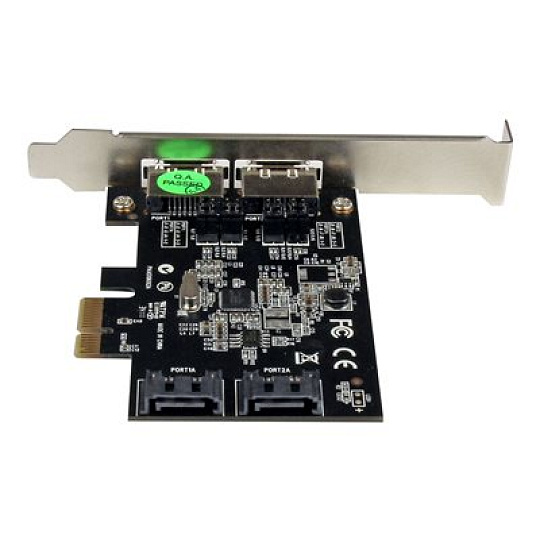 Startech 2 Port PCI Express SATA 6 Gbps eSATA Controller Card - Dual Port PCIe SATA III Card - 2 Int/2 Ext - SATA III 6Gbps (PEXESAT322I) - Radic úložište - 2 Kanál - SATA 6Gb/s / eSATA 6Gb/s - nízký profil - PCIe x1 - pro P/N: S251SMU33EP, S3520BU33ER, S355BU33ERM, ST521PMINT
