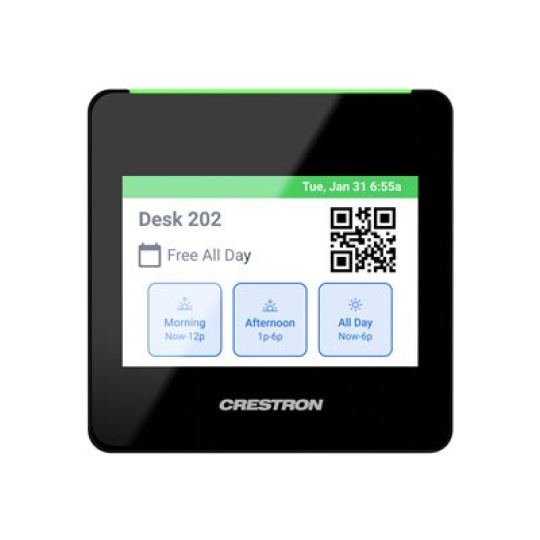 Crestron TSS-470E-B-T - Room manager - 3.5", plánování pracovního stolu - bezdrátový, kabelové - 802.11a/b/g/n/ac - 2.4 Ghz, 5 GHz - 10/100/1000 Ethernet - texturovaná černá