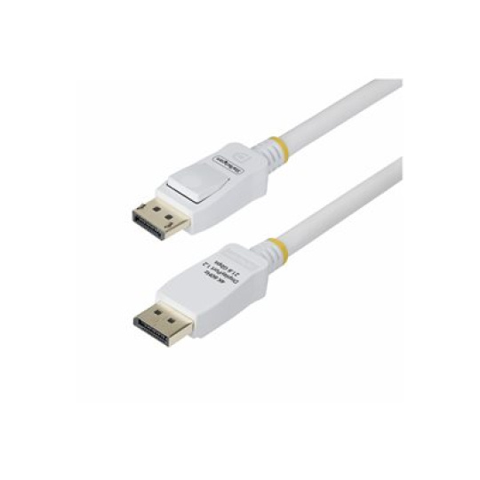 StarTech.com 10ft White VESA Certified DisplayPort 1.2 Cable with Latches - Kabel DisplayPort - DisplayPort (M) s jazýckem do DisplayPort (M) s jazýckem - DisplayPort 1.2 - 3 m - neobsahuje halogen, pasivní, podpora 4K60Hz, podpora 1080p 240Hz, podpora 2K144Hz - bílá
