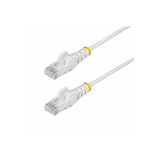 Startech 50cm White Slim CAT6 Ethernet Cable, Snagless, 28AWG, LSZH - Patch kabel - RJ-45 (M) do RJ-45 (M) - 50 cm - 3.6 mm - UTP - CAT 5/5e/6 - IEEE 802.3bt - neobsahuje halogen, provedení bez hrbolku - bílá