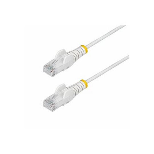 Startech 50cm White Slim CAT6 Ethernet Cable, Snagless, 28AWG, LSZH - Patch kabel - RJ-45 (M) do RJ-45 (M) - 50 cm - 3.6 mm - UTP - CAT 5/5e/6 - IEEE 802.3bt - neobsahuje halogen, provedení bez hrbolku - bílá