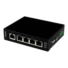 StarTech.com 5 Port Unmanaged Industrial Gigabit Ethernet Switch - DIN Rail / Wall-Mountable Network Switch - Rugged IP30 Gigabit Switch (IES51000) - Prepínac - 5 x 10/100/1000 - pro pripevnení na zed, desktop, lze montovat na konzolu DIN - napájení DC