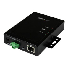 StarTech.com 2 Port Serial-to-IP Ethernet Device Server - RS232 - Metal and Mountable - Serial Device Server - RS232 Serial-Over-IP (NETRS2322P) - Kompaktní server - 2 porty - 100Mb LAN, RS-232 - AC 120/230 V / DC 9 - 36 V zápustná