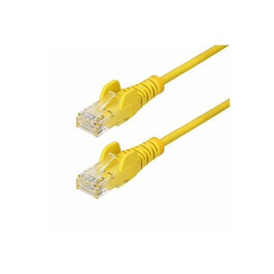 Startech 1m Yellow Slim CAT6 Ethernet Cable, Snagless, 28AWG, LSZH - Patch kabel - RJ-45 (M) do RJ-45 (M) - 1 m - 3.6 mm - UTP - CAT 5/5e/6 - IEEE 802.3bt - neobsahuje halogen, provedení bez hrbolku - žlutá