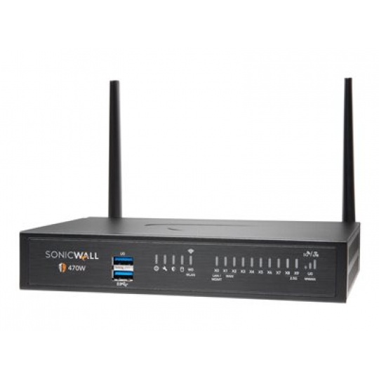 SonicWall TZ470W - Advanced Edition - bezpečnostní zařízení - GigE, 2.5 GigE - Wi-Fi 5 - 2.4 GHz, 5 GHz - SonicWALL Secure Upgrade Plus Program (3 roky) - desktop