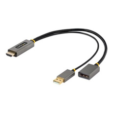 StarTech.com 1ft (30cm) HDMI to DisplayPort Adapter, Active 4K 60Hz HDMI Source to DP Monitor Adapter Cable, USB Bus Powered, HDMI 2.0 to DisplayPort Converter for Laptops/PC - Supports HDR and Ultrawide Displays (128-HDMI-DISPLAYPORT) - Kabel adaptéru - HDMI, USB (pouze napájení) s piny (male) do DisplayPort se zdířkami (female) - 30 cm - šedá, černá - podpora 4K60 Hz (3840 x 2160), aktivní, jednosměrný StarTech.com 1ft (30cm) HDMI to DisplayPort Adapter, Active 4K 60Hz HDMI Source to DP Monitor Adapter Cable, USB Bus Powered, HDMI 2.0 to DisplayPort Converter for Laptops/PC - Supports HDR and Ultrawide Displays (128-HDMI-DISPLAYPORT) - Kabel adaptéru - HDMI, USB (pouze napájení) s piny (male) do DisplayPort se zdířkami (female) - 30 cm - šedá, černá - podpora 4K60 Hz (3840 x 2160), aktivní, jednosměrný