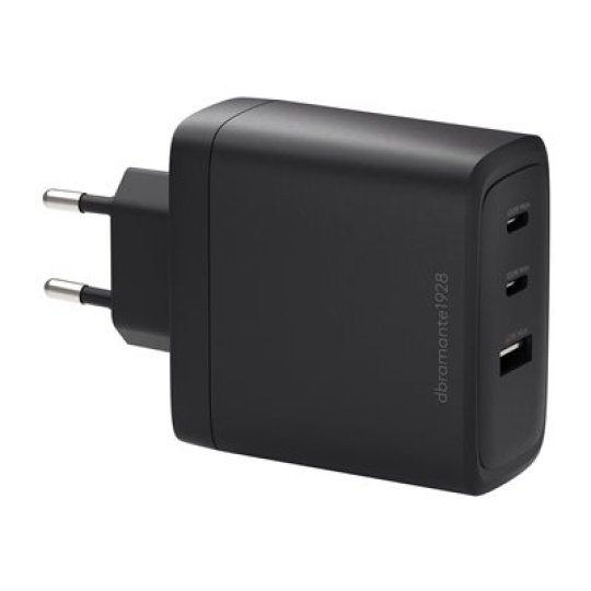 dbramante1928 re-charge - Sítový adaptér - 100 Watt - 3 výstupní konektory (2 x USB-C, USB) - cerná