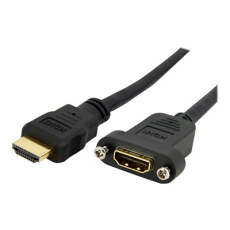 StarTech.com 3ft HDMI Female to Male Adapter, 4K High Speed Panel Mount HDMI Cable, 4K 30Hz UHD HDMI, 10.2 Gbps Bandwdith, 4K HDMI 1.4 Video, HDCP 1.4, HDMI Female to HDMI Male Cable - HDMI Panel Mount Connector - HDMI kabel - HDMI se zdírkami (female) do HDMI s piny (male) - 91 cm - cerná - lisovaný - pro P/N: CDP2HDMM2MB, DP2HDMM2MB, HDDVIMM3, HDMM1MP, HDMM2MP, HDMM3MP, HDPMM50, MDP2HDMM2MB StarTech.com 3ft HDMI Female to Male Adapter, 4K High Speed Panel Mount HDMI Cable, 4K 30Hz UHD HDMI, 10.2 Gbps Bandwdith, 4K HDMI 1.4 Video, HDCP 1.4, HDMI Female to HDMI Male Cable - HDMI Panel Mount Connector - HDMI kabel - HDMI se zdírkami (female) do HDMI s piny (male) - 91 cm - cerná - lisovaný - pro P/N: CDP2HDMM2MB, DP2HDMM2MB, HDDVIMM3, HDMM1MP, HDMM2MP, HDMM3MP, HDPMM50, MDP2HDMM2MB