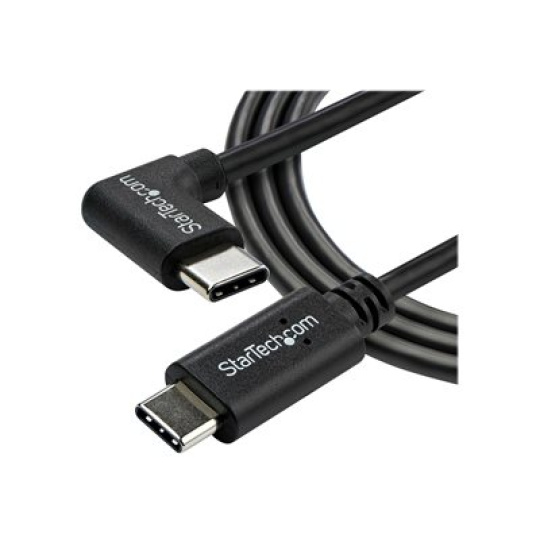 StarTech.com Right Angle USB-C Cable - 1m / 3 ft - Reversible - M/M - USB Type C Cable - USB-C Charge Cable - USB C to USB C Cable (USB2CC1MR) - USB kabel - 24 pin USB-C (M) rovné do 24 pin USB-C (M) pravoúhlý - USB 2.0 - 1 m - černá - pro P/N: DKT30CHD