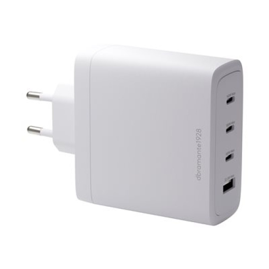dbramante1928 re-charge - Síťový adaptér - 140 Watt - 4 výstupní konektory (3 x USB-C, USB) - bílá