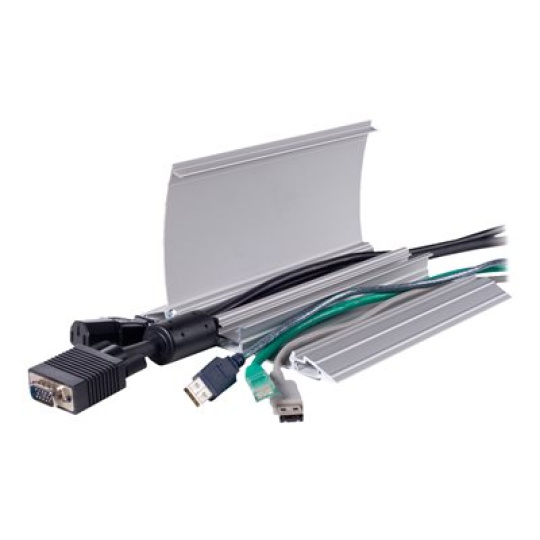 Dataflex Addit straight 402 - Ochrana kabelu - montáž na podlahu - stříbrná