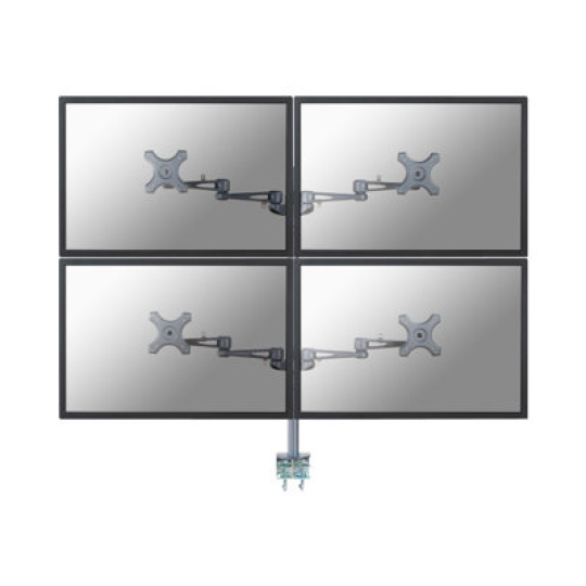 Neomounts by Newstar FPMA-D935D4 - Montážní sada - full-motion - pro 4 LCD displeje - stříbrná - velikost obrazovky: 10"-27" - upevnění svorkou, upevnitelné na stůl