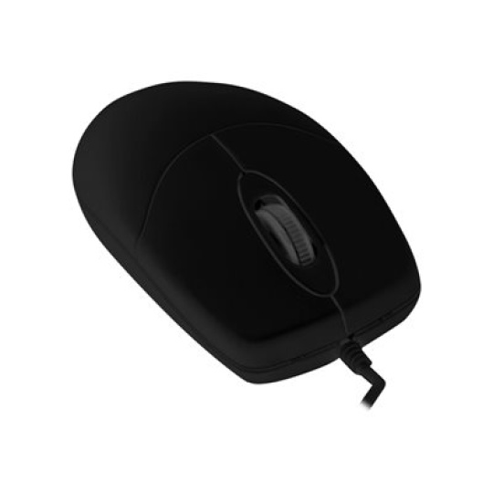 Active Key AK-PMJ1 Series CleanMouse - Myš - ergonomický - pravák a levák - optický - 2 tlačítka - kabelové - USB - černá