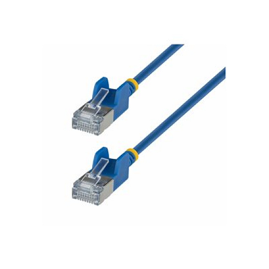 Startech - Patch kabel - RJ-45 (M) do RJ-45 (M) - 30 cm - 3.7 mm - U/FTP - CAT 6a - provedení bez hrbolku, ultra-tenký, stranded med - modrá