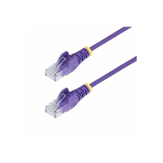 StarTech.com 2.5m Purple Slim CAT6 Ethernet Cable, Snagless, 28AWG, LSZH - Patch kabel - RJ-45 (M) do RJ-45 (M) - 2.5 m - 3.6 mm - UTP - CAT 5/5e/6 - IEEE 802.3bt - neobsahuje halogen, provedení bez hrbolku - purpurová