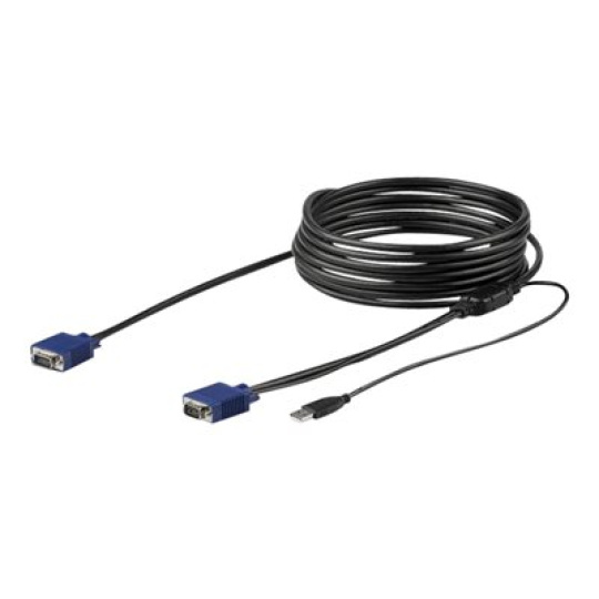 StarTech.com 15 ft. (4.6 m) USB KVM Cable for StarTech.com Rackmount Consoles - VGA and USB KVM Console Cable (RKCONSUV15) - Kabel video / USB - mini-VGA (M) do USB, HD-15 (VGA) (M) - 4.6 m - pro P/N: RKCONS1701, RKCONS1708K, RKCONS1716K, RKCONS17HD, RKCONS1908K, RKCONS1916K