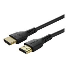 StarTech.com 2m Premium Certified HDMI 2.0 Cable with Ethernet, Durable High Speed UHD 4K 60Hz HDR 10, 6ft Rugged M/M HDMI Cord with Aramid Fiber, TPE, Ultra HD Monitors, TVs & Displays - Heavy duty HDMI cable - Prémiově vysoká rychlost - kabel HDMI s ethernetem - HDMI s piny (male) do HDMI s piny (male) - 2 m - černá - pro P/N: TB3DKM2HDL