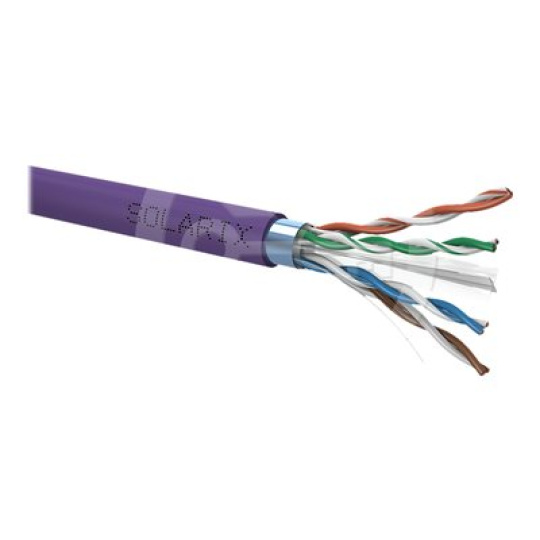 Solarix - Kabel horizontální - 500 m - 7.4 mm - FTP - CAT 6 - IEEE 802.3af/IEEE 802.3at - purpurová, RAL 4005