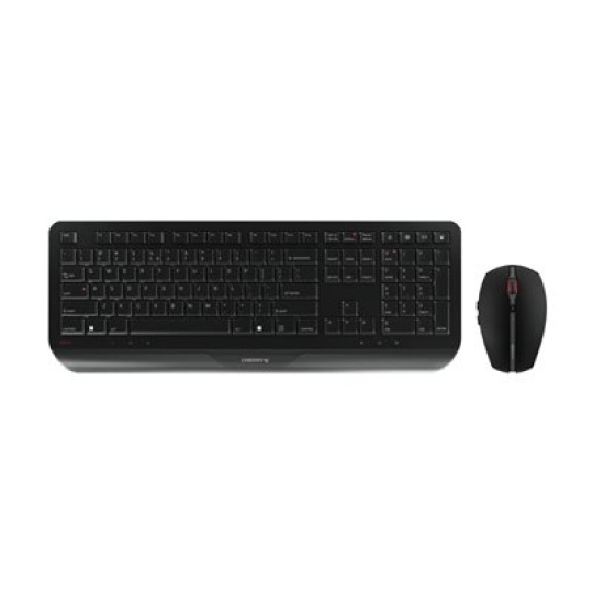 CHERRY GENTIX DESKTOP - Klávesnice a sada myši - bezdrátový - 2.4 GHz - anglická - černá