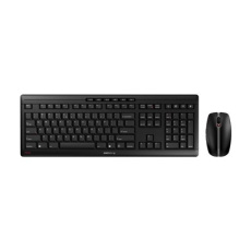 CHERRY STREAM DESKTOP RECHARGE - Klávesnice a sada myši - bezdrátový - 2.4 GHz - QWERTY - USA se symbolem Euro - klávesový spínač: CHERRY SX - černá