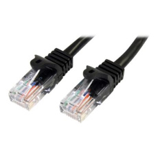 StarTech.com 2m Black Cat5e / Cat 5 Snagless Patch Cable - Patch kabel - RJ-45 (M) do RJ-45 (M) - 2 m - UTP - CAT 5e - lisovaný, provedení bez hrbolků - černá