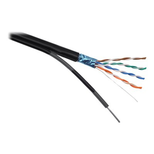 Solarix - Kabel horizontální - 305 m - FTP - CAT 5e - venkovní, pevný - černá